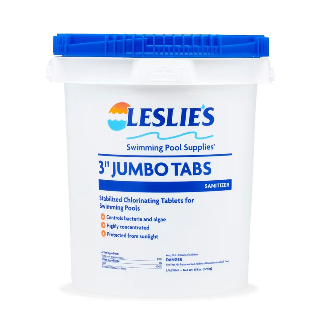 Leslie's - 3 in Jumbo Chlorine Pool Tabs - 35 lbs Bucket